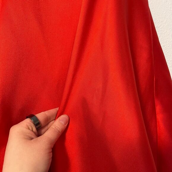 Ellie Wilde Mon Cheri Red Satin Corset Prom Pageant Ball Gown Size 6 - Picture 3 of 14